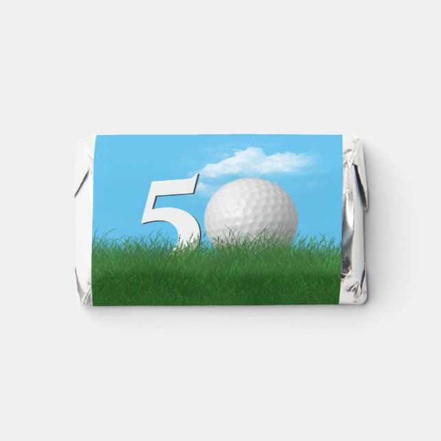 50th Birthday Golf Ball In Grass Hershey's Miniatures (Front)