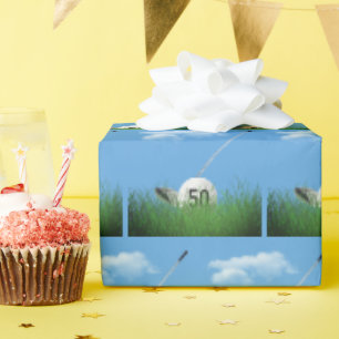 50th Birthday Golf Ball Wrapping Paper