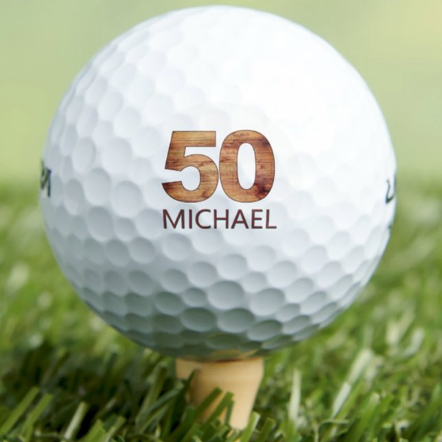 50th birthday golf balls 50 years golfer wood gift (Creator Uploaded)