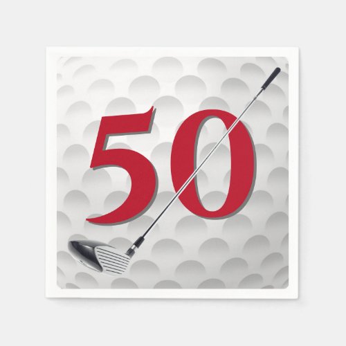 50th Birthday Golf Club Napkins