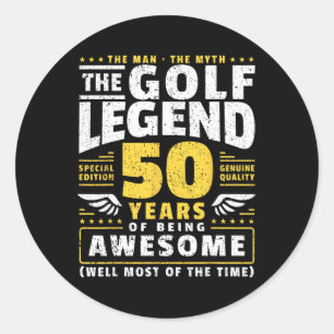 50th Birthday Golf Player 50 Years Old Golfer  Classic Round Sticker