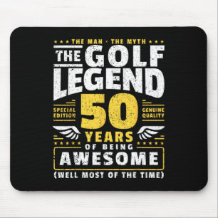 50th Birthday Golf Player 50 Years Old Golfer Mouse Pad