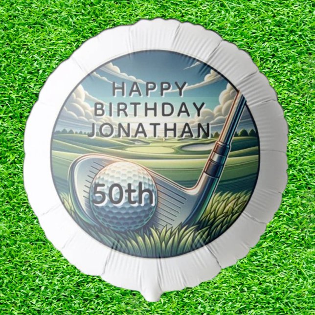 50th Birthday Golfer Celebration Balloon (Swinging into 50 with a bang!)