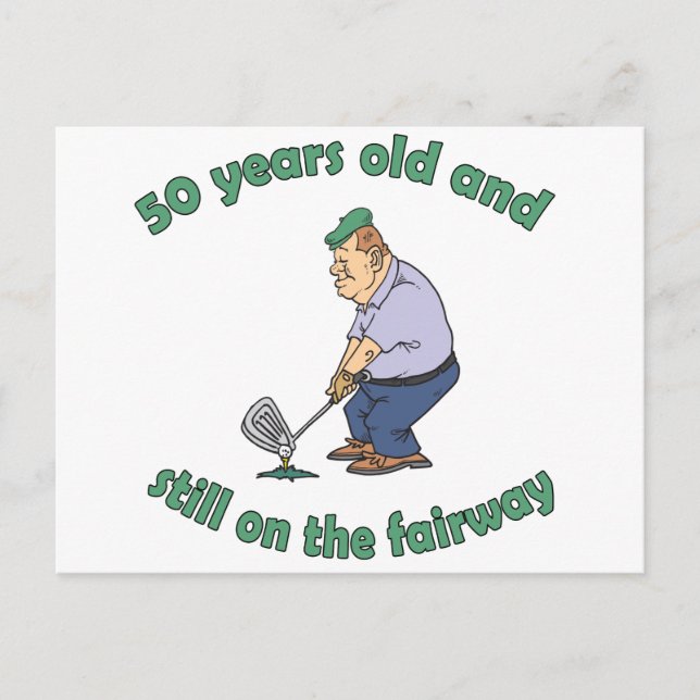 50th Birthday Golfer Gag Gift Postcard (Front)
