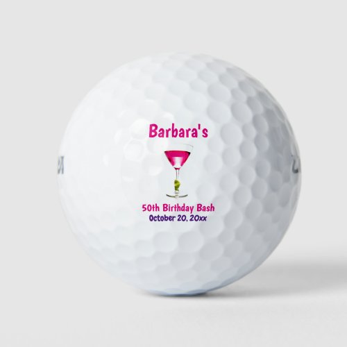 50th Birthday Golfer Party Favor Golf Balls