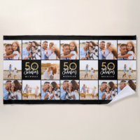50th birthday good gold black photo collage chic b