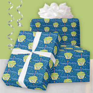 50th Birthday Graphic Cupcake Wrapping Paper