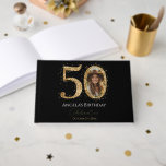 50th birthday guestbook Foil Guestbook<br><div class="desc">50th birthday gold glitter and foil guest book.</div>