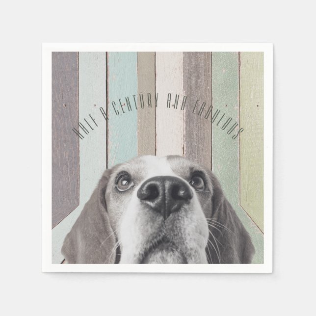 50th Birthday Half a Century and Fabulous  Napkins (Front)