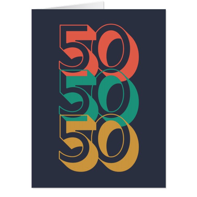 50th Birthday, Happy Birthday  Card (Front)