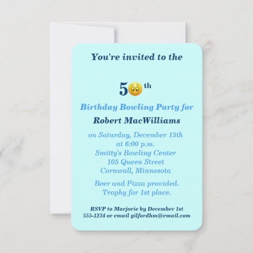 50th Birthday Happy Face Party Invitation