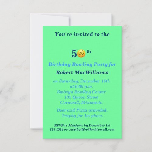50th Birthday Happy Face Party Invitation