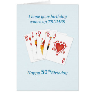 50th Birthday, Hearts Full House Cards