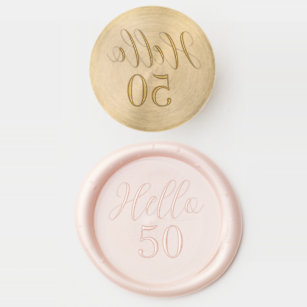 50th Birthday Hello 50 Typography Party Wax Seal Stamp