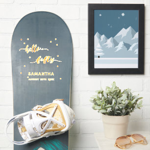 50th birthday hello fifty gold name sticker