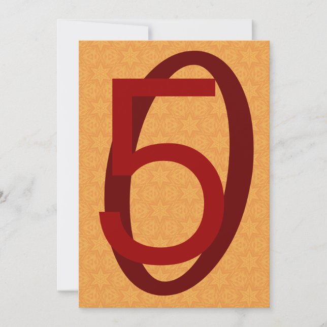 50th Birthday Huge Numbers Gold and Sienna W970 Invitation (Front)