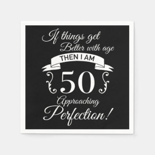 50th Birthday Humor Approaching Perfection Napkins