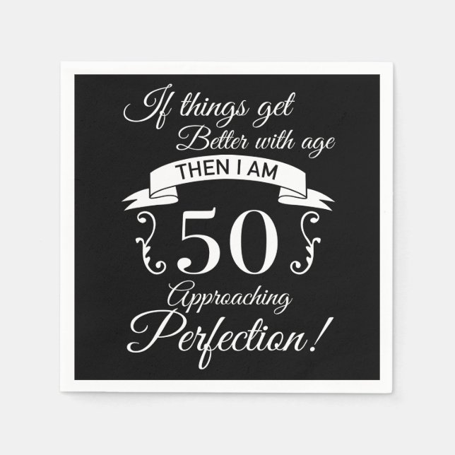 50th Birthday Humor Approaching Perfection Napkins (Front)