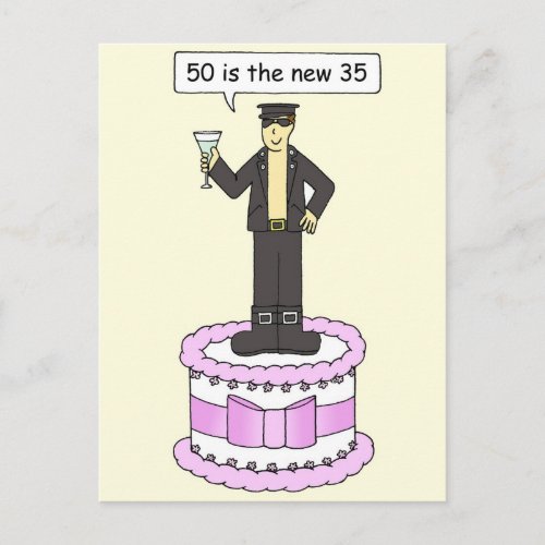 50th Birthday Humor for Gay Male Postcard