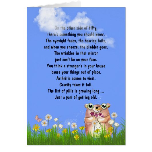 50th Birthday humor on getting older (Front)