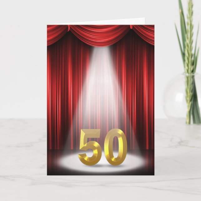 50th Birthday In Spotlight Card (Front)
