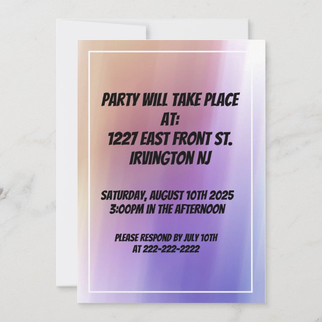 50th Birthday Invitation (Back)