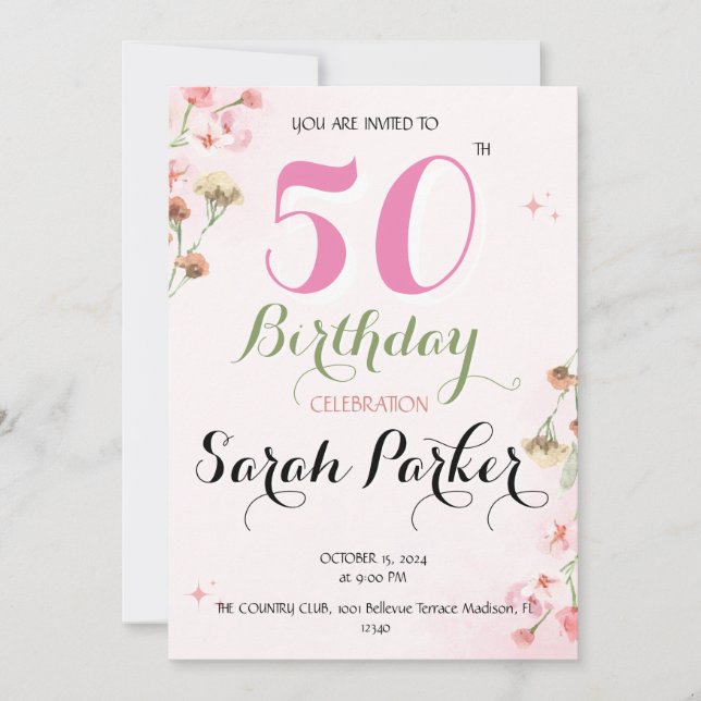 50th Birthday Invitation (Front)