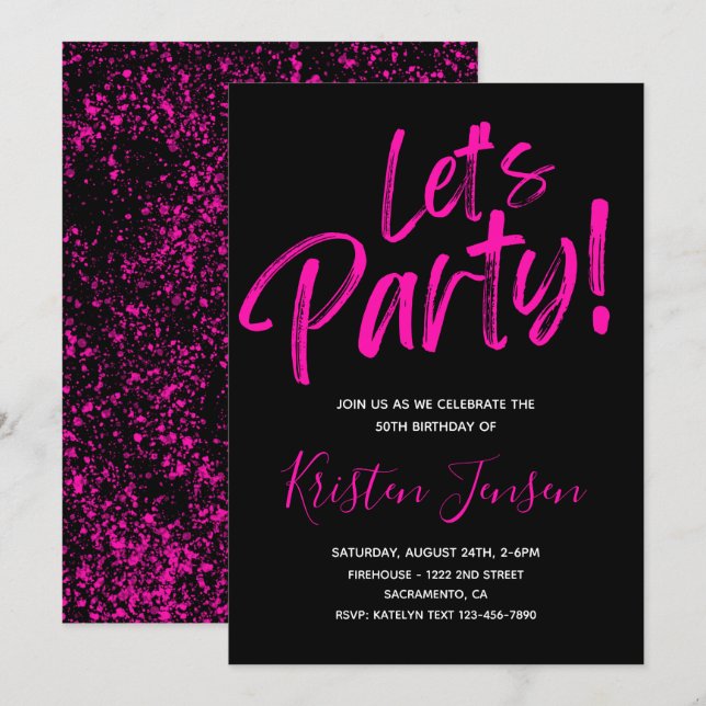 50th Birthday Invitation | 50th Birthday Invite (Front/Back)