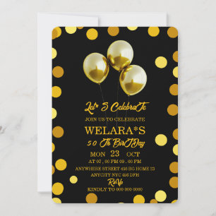 50th Birthday Invitation, 50th Invite, pink  Invitation