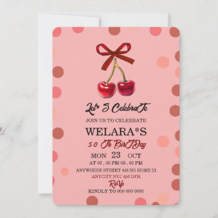 50th Birthday Invitation, 50th Invite, pink Save The Date