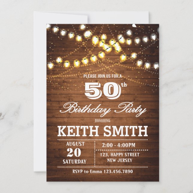 50th Birthday Invitation - Any Age (Front)