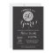 50th Birthday Invitation Black and Silver Glitter