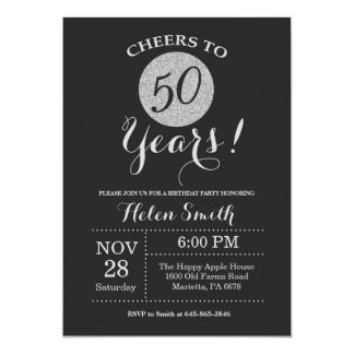 Black And Silver Birthday Invitations 7