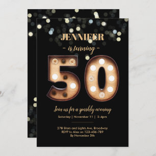 50th birthday invitation Bright Lights