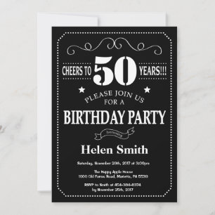 50th Birthday Invitation Chalkboard