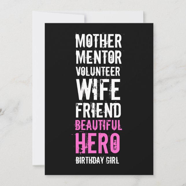 50th Birthday Invitation - Mom Volunteer Hero (Front)