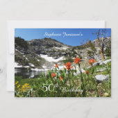 50th Birthday Invitation, Mountains, Wildflowers Invitation (Front)