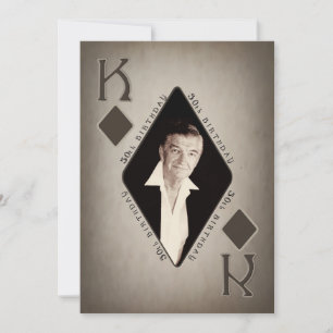 50TH BIRTHDAY INVITATION - PHOTO - POKER/KING