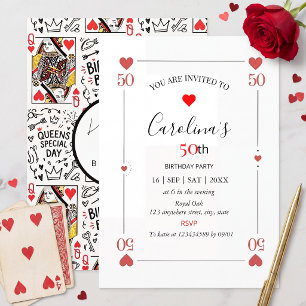  50th birthday invitation playing card casino 