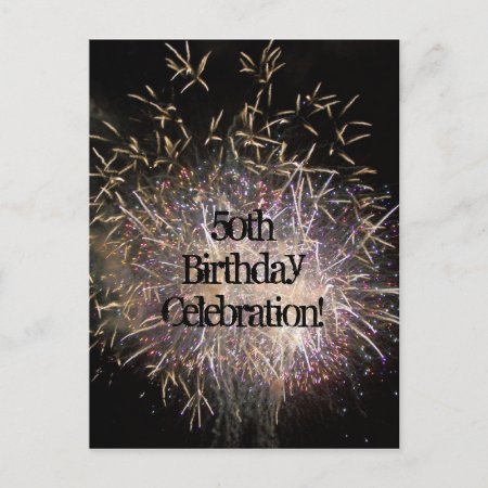 50th Birthday Invitation Postcard (customize)