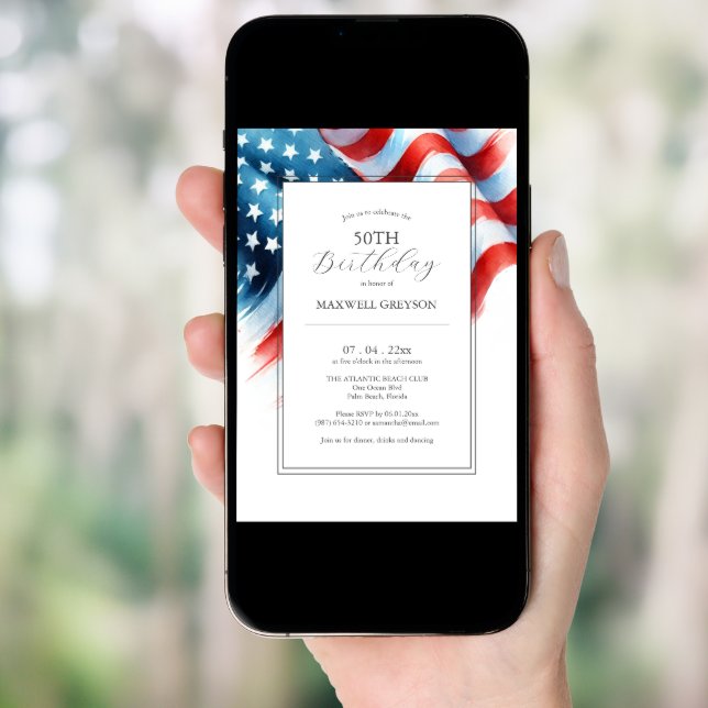 50th Birthday Invitations Am (Front Digital)