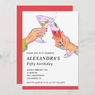 50th birthday invitations Cocktail Fun Party