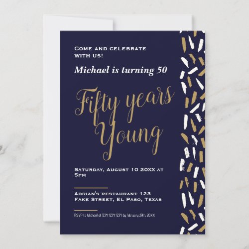 50th birthday invitations Fifty years young QR Invitation