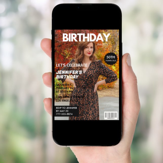 50th birthday invitations Magazine Cover (Front Digital)