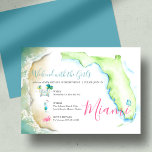 50th Birthday Invites to South Florida<br><div class="desc">Celebrate in style with this tropical 50th birthday invitation, perfect for a 50 and fabulous celebration, destination party, or fun girls weekend in Miami or South Florida! Featuring my original watercolor artwork — including ocean waves, a flamingo, palm trees, a tropical cocktail, retro car, and a custom Florida map —...</div>
