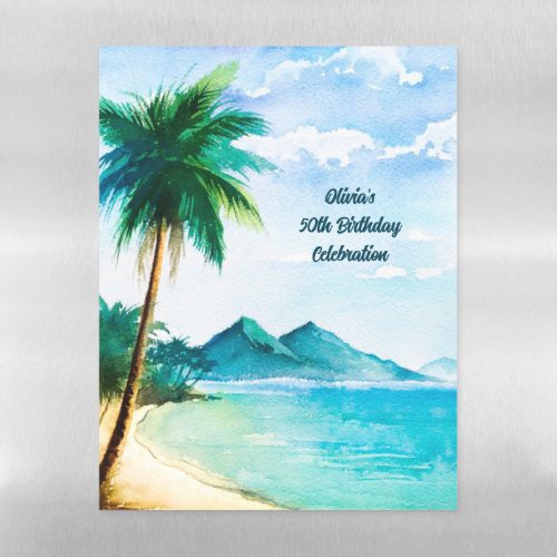 50th Birthday Island Cruise Ship Magnetic Dry Erase Sheet