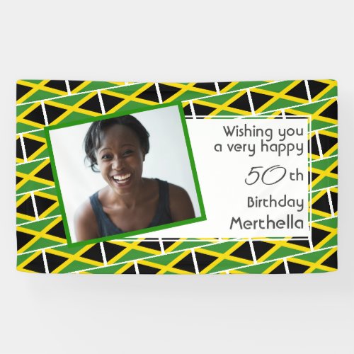 50th Birthday JAMAICA FLAG Custom Photo Banner