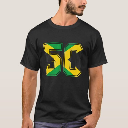 50th Birthday Jamaican 50 Years Old Number 50 Jama T_Shirt