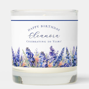 50th Birthday July Birth Flower Gift Custom Scented Candle