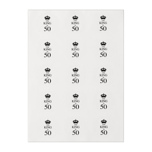 50th Birthday King Edible Frosting Rounds (Sheet)